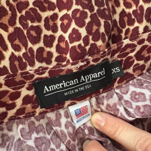 Vintage American Apparel Leopard Print A-line Skirt XS - Picture 6 of 6